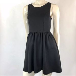 H&M Divided Black Skater Dress Zipper Closure
